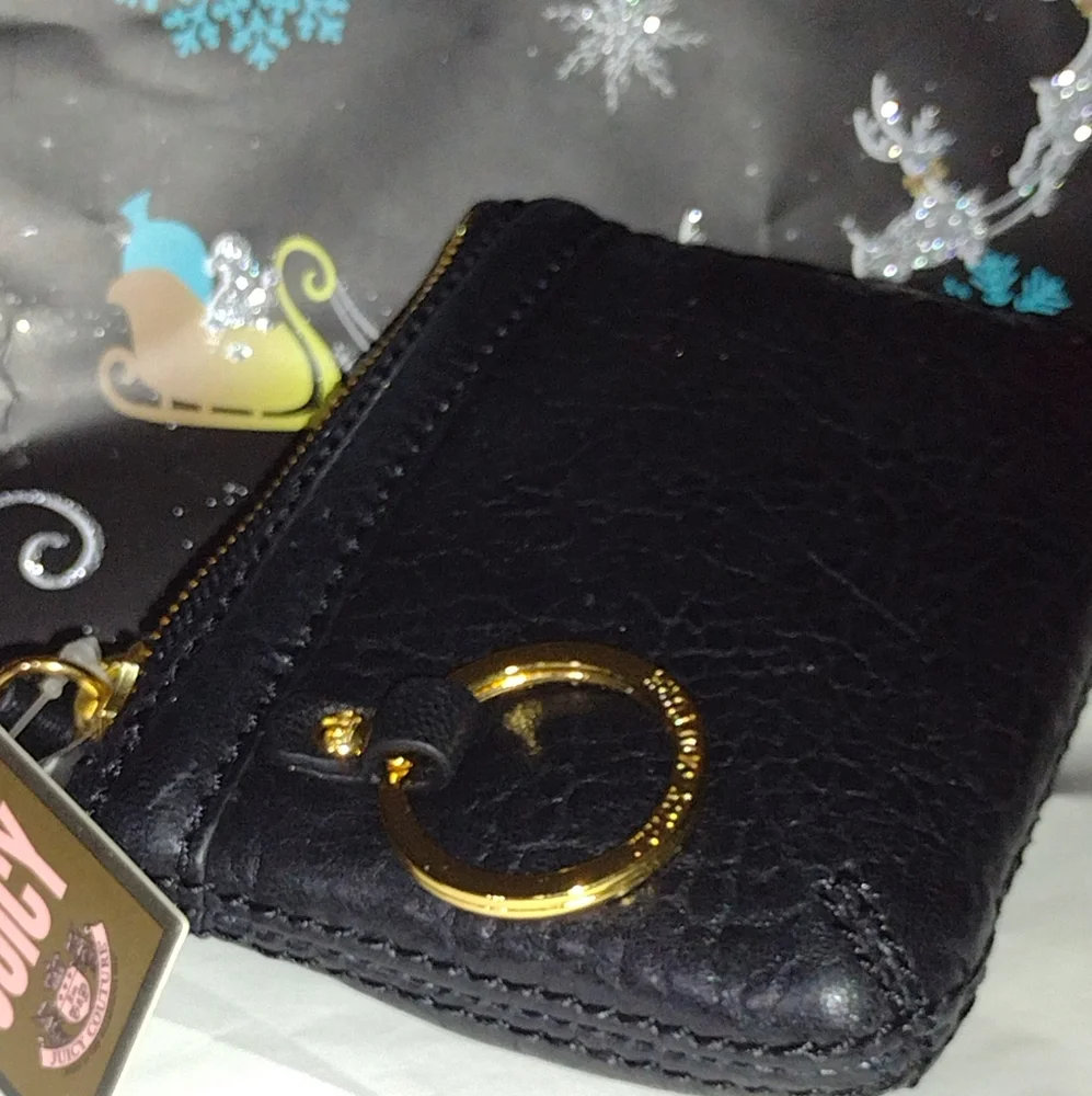 Juicy Couture Black Butter Leather LG  Wallet Clutch Gold HW NWT - Picture 10 of 13
